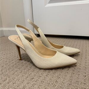 Jessica Simpson Cream Slingback Heels NWT